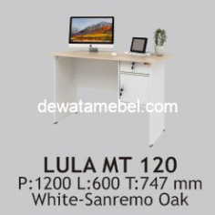 Meja Kantor - Activ Lula MT 120 / White - Sanremo Oak